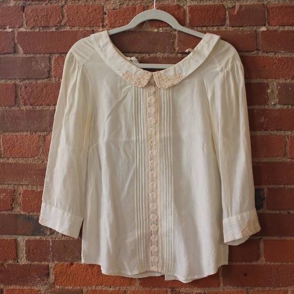 Free People button-back collared blouse - Picture 1 of 5